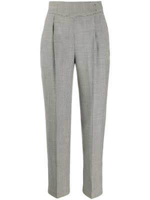 MSGM pantalon taille haute à motif pied-de-poule - Noir