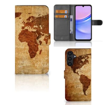 Samsung Galaxy A15 | Flip Cover | Wereldkaart