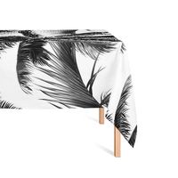 Tafelkleed Palm Black & White 150x250cm. - thumbnail