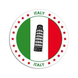 Ronde Italie sticker 15 cm landen decoratie   -