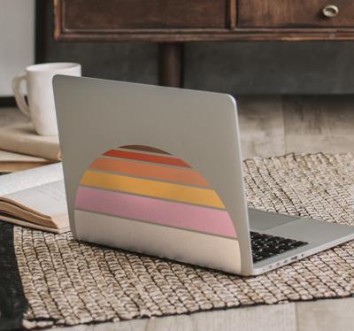Stickers voor laptop 70's zon laptop