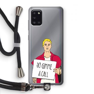 Gimme a call: Samsung Galaxy A31 Transparant Hoesje met koord