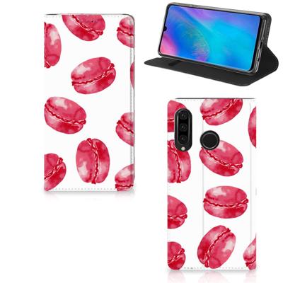 Huawei P30 Lite New Edition | Flip Style Cover | Pink Macarons