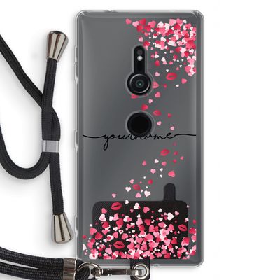 Hartjes en kusjes: Sony Xperia XZ2 Transparant Hoesje met koord