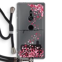 Hartjes en kusjes: Sony Xperia XZ2 Transparant Hoesje met koord