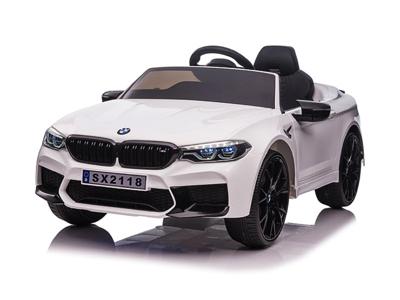 BMW M5, Lederen stoel, Rubberen banden, Accuauto voor kinderen