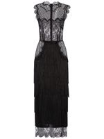 Dolce & Gabbana robe mi-longue à empiècement transparent - Noir