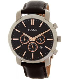 Horlogeband Fossil BQ1525 Leder Bruin 22mm