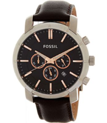 Horlogeband Fossil BQ1525 Leder Bruin 22mm