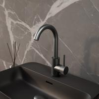 Wastafelmengkraan Aquasplash Ridged Gebogen met Draaibare Uitloop Gunmetal Aquasplash