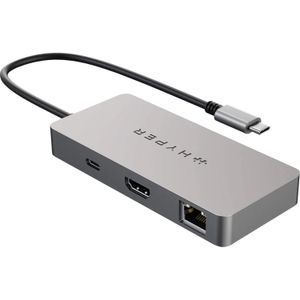 HYPER HDMB2 interface hub USB 3.2 Gen 1 (3.1 Gen 1) Type-C 5000 Mbit/s Roestvrijstaal