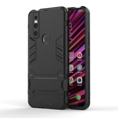 Schokbestendige PC + TPU geval voor VIVO V15 met houder (zwart)
