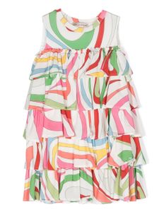 PUCCI Junior robe sans manches à logo imprimé - Blanc