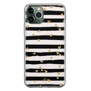 iPhone 11 Pro siliconen telefoonhoesje - Hart streepjes