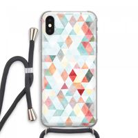 Gekleurde driehoekjes pastel: iPhone XS Max Transparant Hoesje met koord
