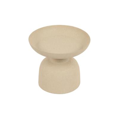 Kandelaar op voet beige 10x10x9cm