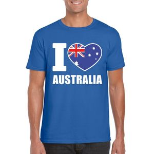 Blauw I love Australie fan shirt heren 2XL  -