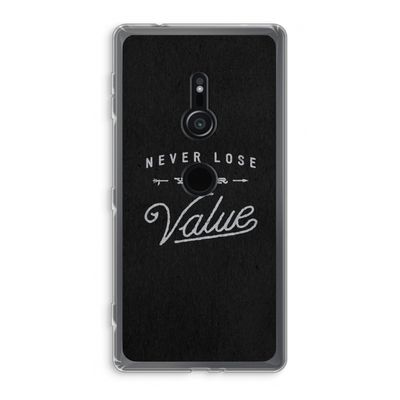 Never lose your value: Sony Xperia XZ2 Transparant Hoesje