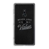 Never lose your value: Sony Xperia XZ2 Transparant Hoesje