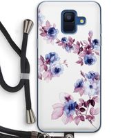 Waterverf bloemen: Samsung Galaxy A6 (2018) Transparant Hoesje met koord