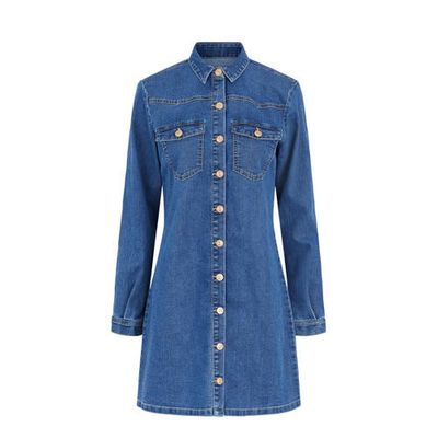 PIECES jurk blauw PIECES jurk blauw