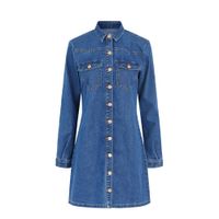 PIECES jurk blauw - thumbnail