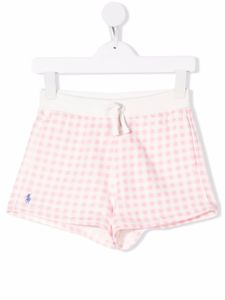 POLO RALPH LAUREN KIDS short Polo Pony à carreaux - Rose