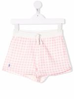 POLO RALPH LAUREN KIDS short Polo Pony à carreaux - Rose