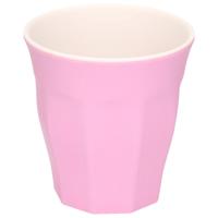 Onbreekbare kunststof/melamine - roze - drinkbeker - 9 x 8.7 cm - outdoor