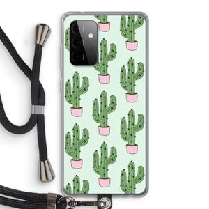 Cactus Lover: Samsung Galaxy A72 5G Transparant Hoesje met koord