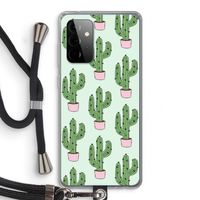 Cactus Lover: Samsung Galaxy A72 5G Transparant Hoesje met koord