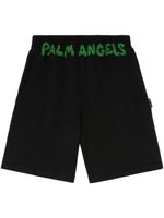 Palm Angels short de sport en coton à logo imprimé - Noir Palm Angels short de sport en coton à logo imprimé - Noir