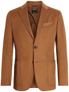 Zegna blazer en cachemire Oasi à simple boutonnage - Marron