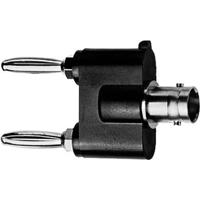 Telegärtner 100023659 Meetadapter BNC-bus - Banaanstekker 4 mm, Banaanstekker 4 mm Zwart, Zilver