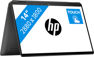 HP Spectre x360 14-eu0970nd Hybride (2-in-1) 35,6 cm (14") Touchscreen 2.8K Intel Core Ultra 7 155H 32 GB LPDDR5x-SDRAM 1 TB SSD Wi-Fi 7 (802.11be) Windows 11 Home Zwart