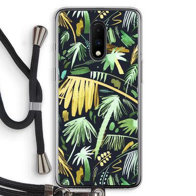 Tropical Palms Dark: OnePlus 7 Transparant Hoesje met koord