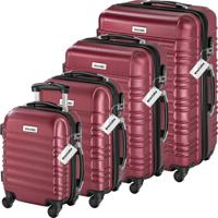 tectake® - Kofferset Mila 4-delig met bagageweegschaal en bagagelabel - rood - thumbnail