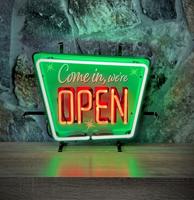 Come In We&apos;re Open Neon Verlichting 40 x 33 cm - Groen