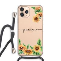 Zonnebloemen: iPhone 11 Pro Max Transparant Hoesje met koord