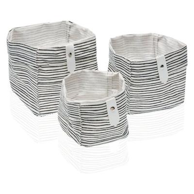 Mandenset Textiel Polyester (3 Onderdelen) (14 x 14 x 14 cm)