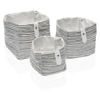 Mandenset Textiel Polyester (3 Onderdelen) (14 x 14 x 14 cm)