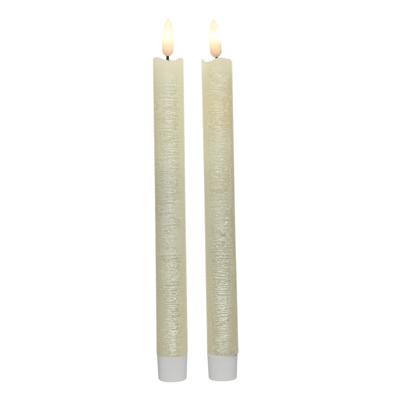 Kaarsen set van 2x stuks Led dinerkaarsen wit 24 cm