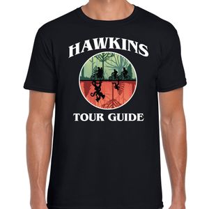 Stranger Halloween verkleed shirt hawkins tour guide zwart voor heren