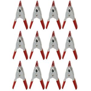 12x Mini zeilklemmen/zeilclips van metaal 5 cm