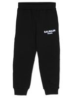 Balmain Kids pantalon de jogging en coton à logo imprimé - Noir