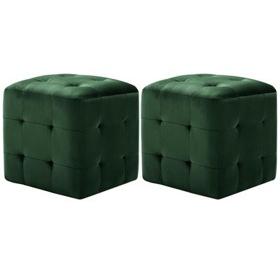 Nachtkastjes 2 st 30x30x30 cm fluweel groen