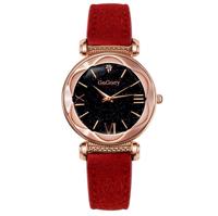 Gogoey dames sterrenhemel lederen riem horloge (rood)