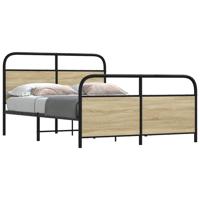 Bedframe zonder matras metaal sonoma eikenkleurig 137x190 cm