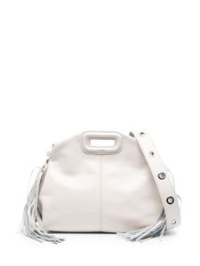 Maje mini sac porté épaule Miss M en cuir craquelé - Blanc