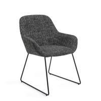 Jesper Home Eetkamerstoel 'Kushi' Slide Black, kleur Skyfall